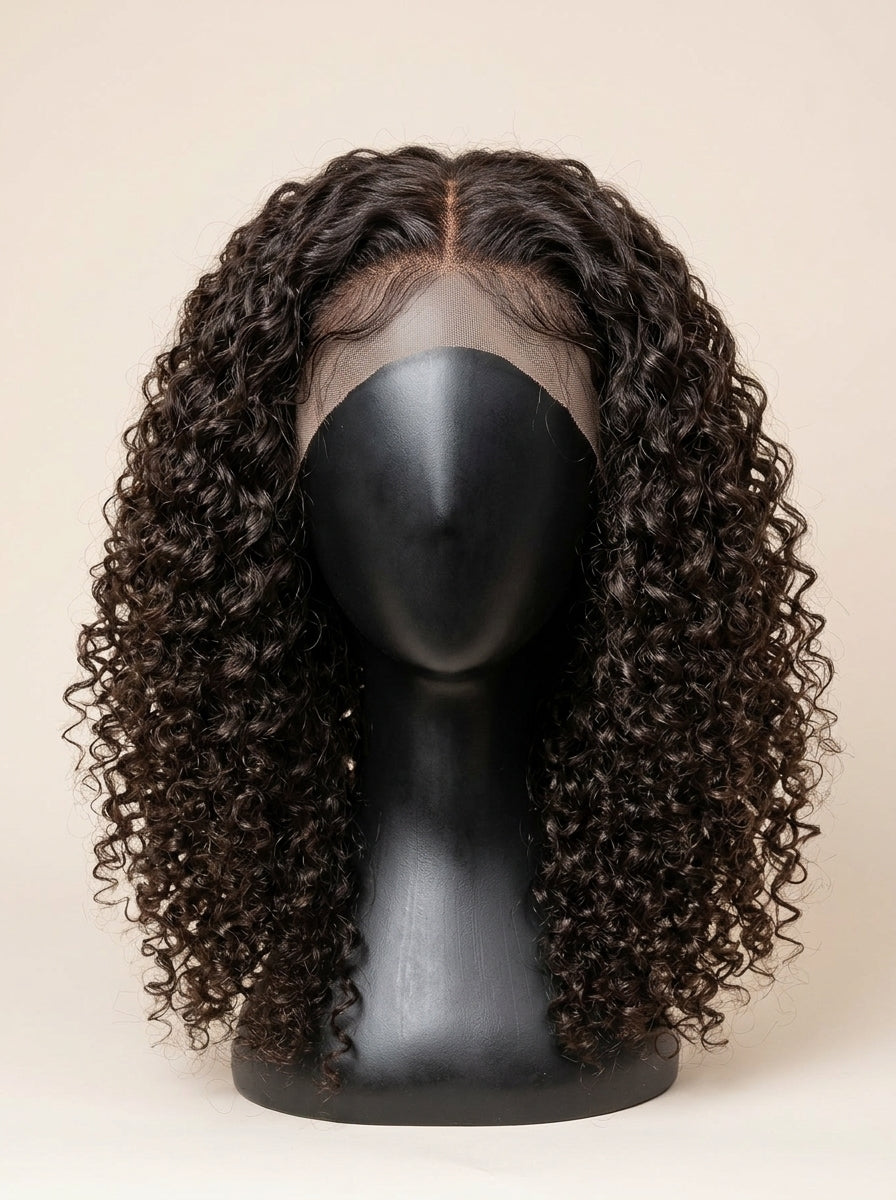 Premium 16" Luxury Jerry Curly HD Lace Frontal Wig (200% Density) – Glow Mèches