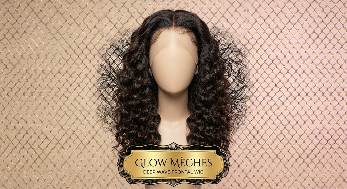 Premium 16" Luxury Deep Wave HD Lace Frontal Wig (200% Density) – Glow Mèches Collection
